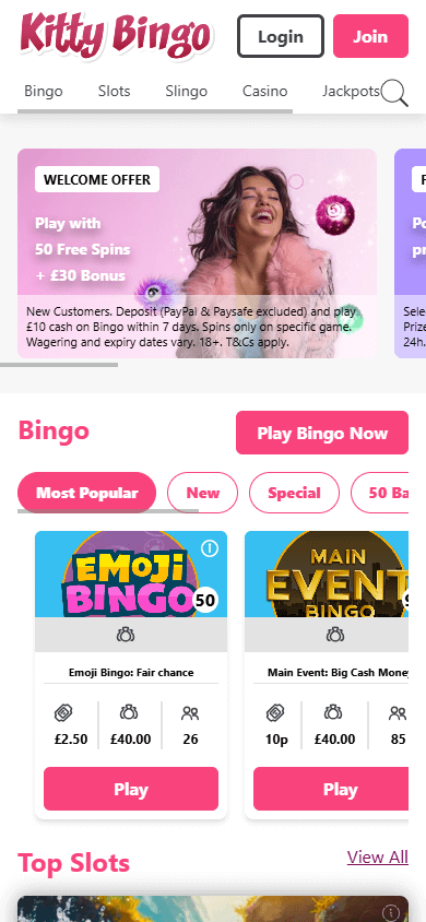 Kitty Bingo Casino Mobile screenshot